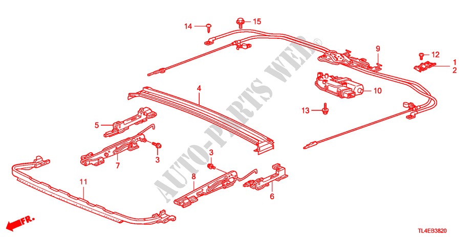DACHGLEITTEILE für Honda ACCORD TOURER 2.4 EXECUTIVE 5 Türen 6 gang-Schaltgetriebe 2010