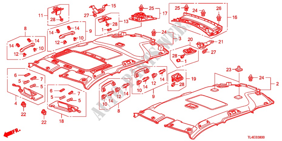 DACHVERKLEIDUNG für Honda ACCORD TOURER 2.4 EX 5 Türen 5 gang automatikgetriebe 2010