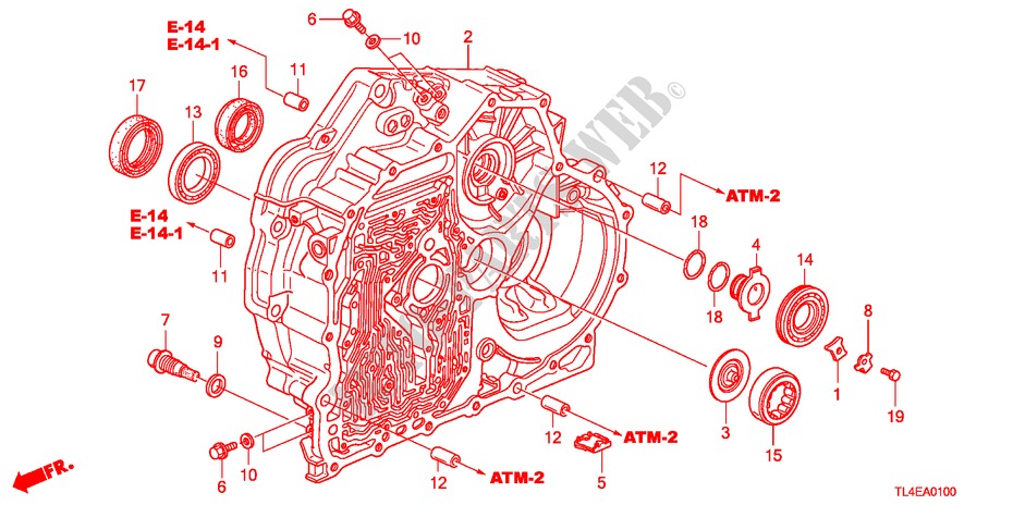 DREHMOMENTWANDLERGEHAEUSE für Honda ACCORD TOURER 2.4 EXECUTIVE 5 Türen 5 gang automatikgetriebe 2010