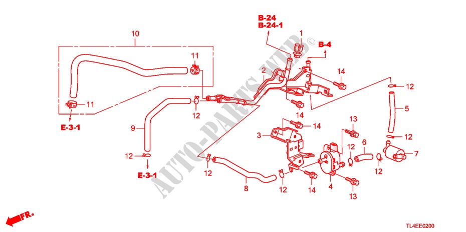 EINBAULEITUNG/ROHRE(2.4L) für Honda ACCORD TOURER 2.4 EXECUTIVE 5 Türen 5 gang automatikgetriebe 2010