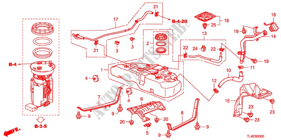 KRAFTSTOFFTANK für Honda ACCORD TOURER 2.4 EXECUTIVE 5 Türen 6 gang-Schaltgetriebe 2010