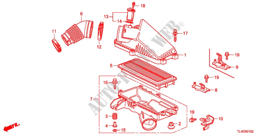 LUFTFILTER(DIESEL) für Honda ACCORD TOURER 2.2 EX 5 Türen 6 gang-Schaltgetriebe 2010