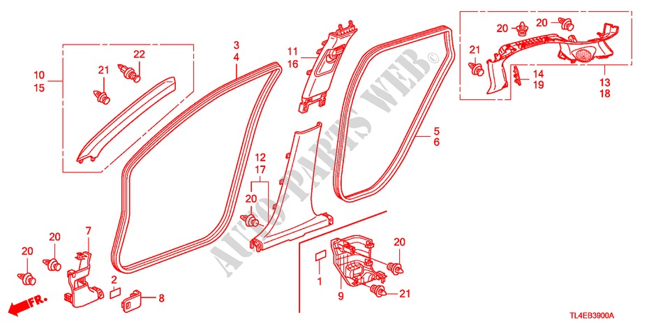SAEULENZIERSTUECK(LH) für Honda ACCORD TOURER 2.0 S 5 Türen 5 gang automatikgetriebe 2010