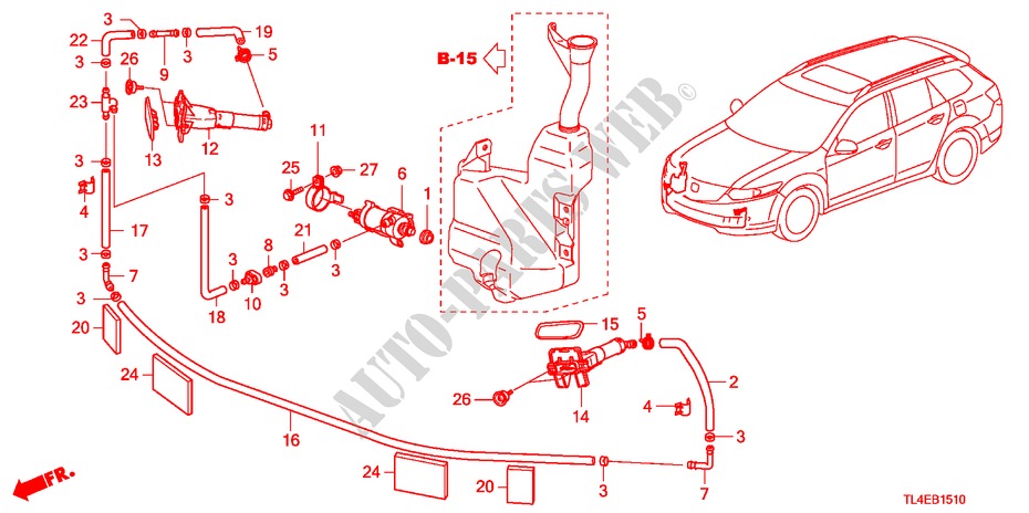 SCHEINWERFERWASCHER für Honda ACCORD TOURER 2.4 EXECUTIVE 5 Türen 5 gang automatikgetriebe 2010