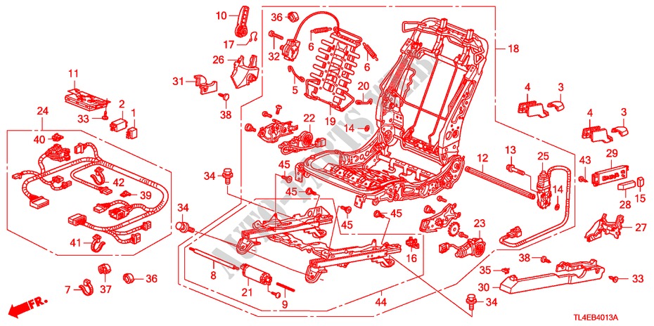 VORNE SITZKOMPONENTEN(L.)(VOLLE LEISTUNG, SITZ)(2) für Honda ACCORD TOURER 2.4 EXECUTIVE 5 Türen 5 gang automatikgetriebe 2010