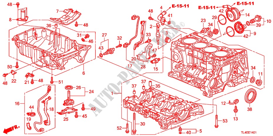 ZYLINDERBLOCK/OELWANNE(2.4L) für Honda ACCORD TOURER 2.4 EXECUTIVE 5 Türen 5 gang automatikgetriebe 2010