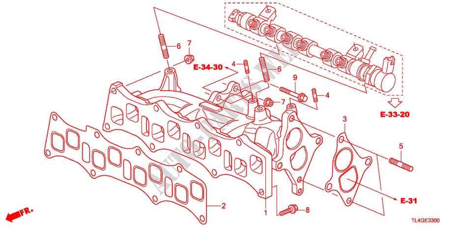 ANSAUGKRUEMMER(DIESEL) für Honda ACCORD TOURER 2.2 ES-GT 5 Türen 5 gang automatikgetriebe 2012