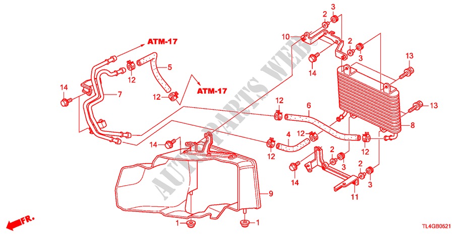 ATF KUEHLER(DIESEL) für Honda ACCORD TOURER 2.2 ES-GT 5 Türen 5 gang automatikgetriebe 2012