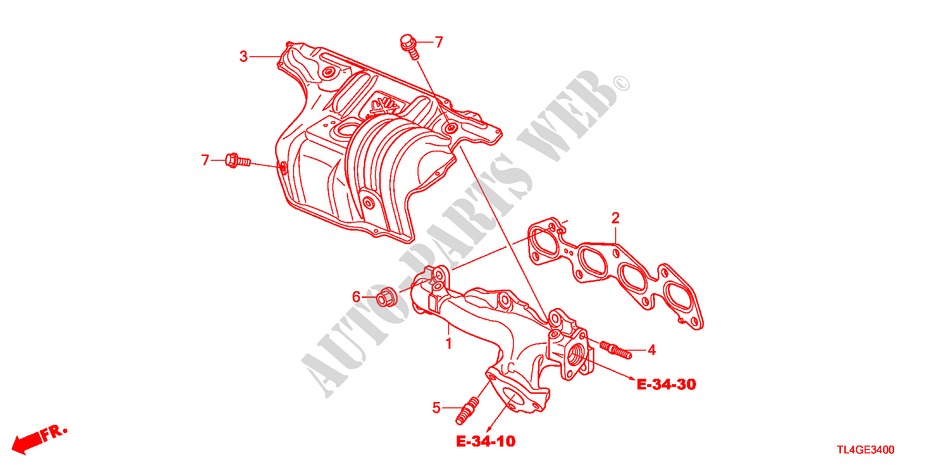 AUSPUFFKRUEMMER(DIESEL) für Honda ACCORD TOURER 2.2 ES-GT 5 Türen 5 gang automatikgetriebe 2012