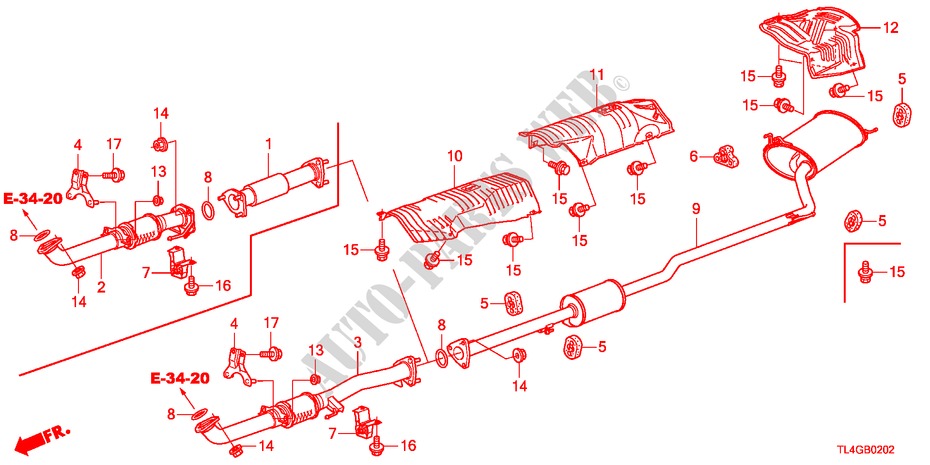 AUSPUFFROHR(DIESEL) für Honda ACCORD TOURER 2.2 ES-GT 5 Türen 5 gang automatikgetriebe 2012