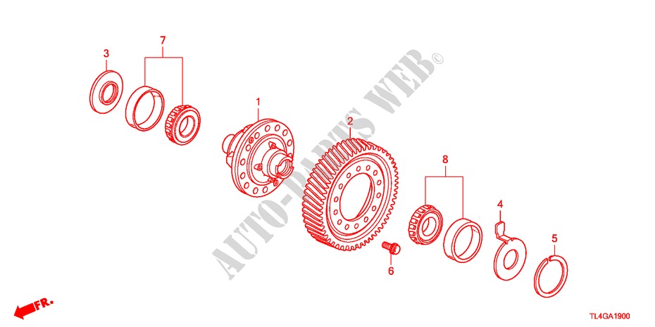 DIFFERENTIAL(DIESEL) für Honda ACCORD TOURER 2.2 ELEGANCE 5 Türen 5 gang automatikgetriebe 2012