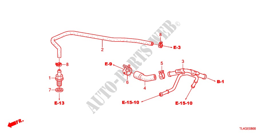 ENTLUEFTUNGSROHR(2.0L) für Honda ACCORD TOURER 2.0 S 5 Türen 5 gang automatikgetriebe 2012
