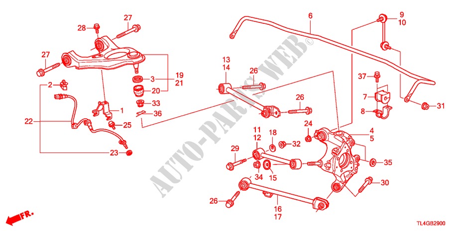 GELENK, HINTEN für Honda ACCORD TOURER 2.2 ELEGANCE 5 Türen 6 gang-Schaltgetriebe 2012