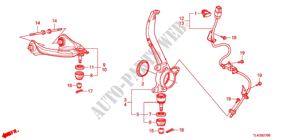 GELENK, VORNE für Honda ACCORD TOURER 2.4 EXECUTIVE 5 Türen 5 gang automatikgetriebe 2012