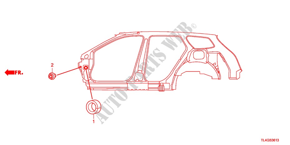 GUMMITUELLE(SEITEN) für Honda ACCORD TOURER 2.2 ES-GT 5 Türen 5 gang automatikgetriebe 2012