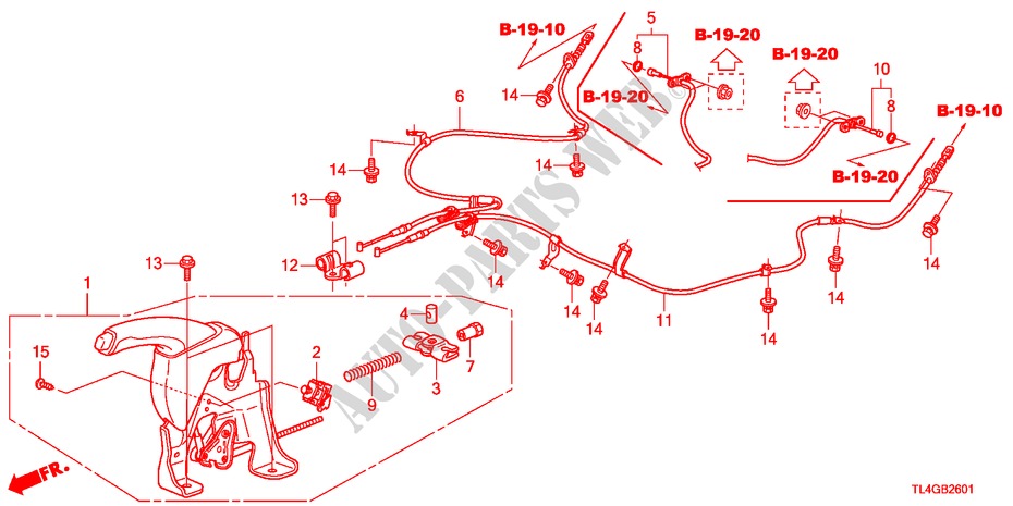 HANDBREMSE(RH) für Honda ACCORD TOURER 2.2 ES-GT 5 Türen 5 gang automatikgetriebe 2012