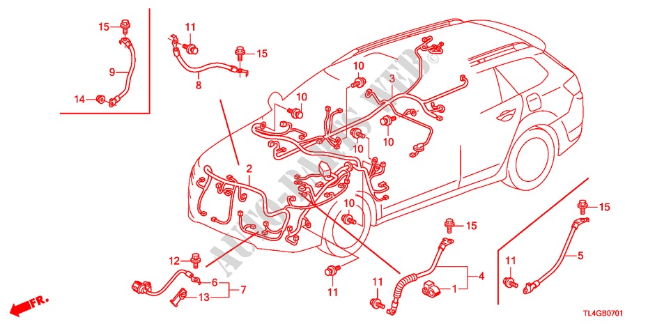 KABELBAUM(1)(RH) für Honda ACCORD TOURER 2.2 ES-GT 5 Türen 5 gang automatikgetriebe 2012
