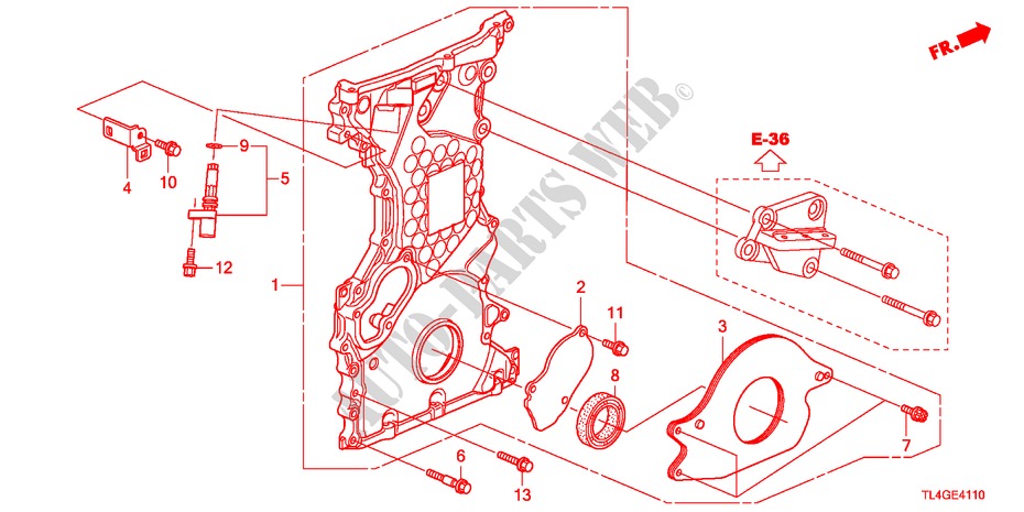 KETTENGEHAEUSE(DIESEL) für Honda ACCORD TOURER 2.2 TYPE S-H 5 Türen 6 gang-Schaltgetriebe 2012