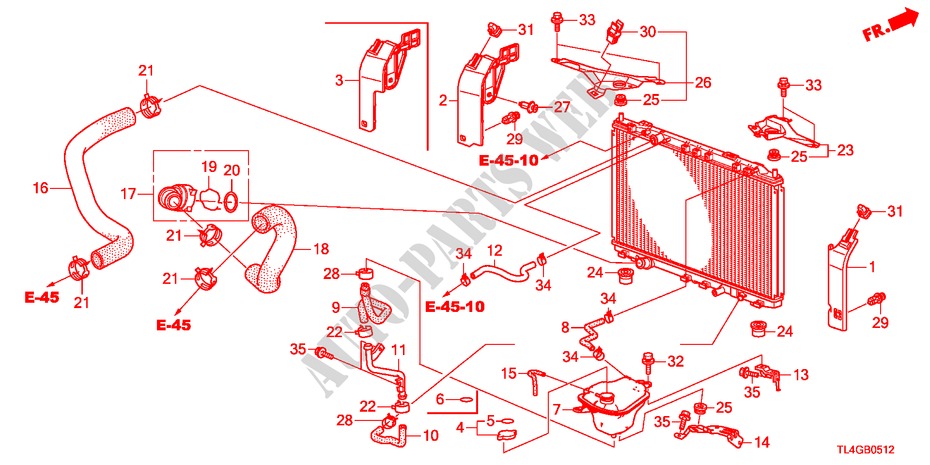 KUEHLERSCHLAUCH/RESERVETANK(DIESEL) für Honda ACCORD TOURER 2.2 ES-GT 5 Türen 5 gang automatikgetriebe 2012