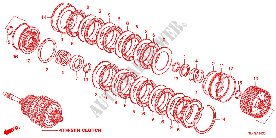 KUPPLUNG(4. 5. GANG)(DIESEL) für Honda ACCORD TOURER 2.2 ES-GT 5 Türen 5 gang automatikgetriebe 2012