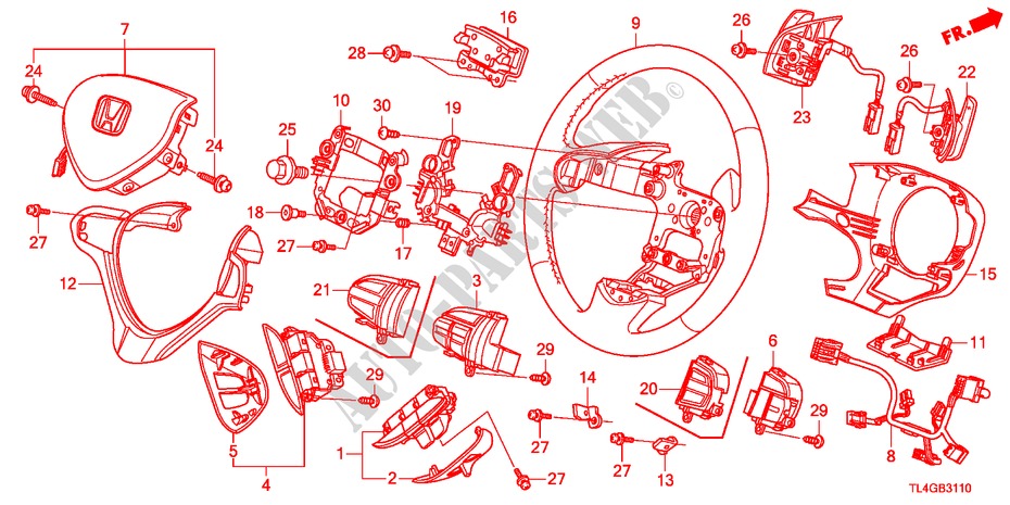 LENKRAD(SRS) für Honda ACCORD TOURER 2.2 ES-GT 5 Türen 5 gang automatikgetriebe 2012