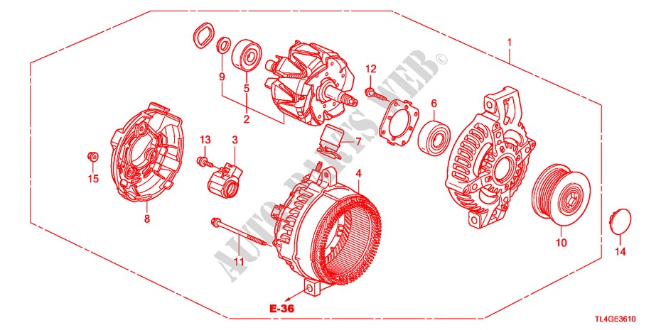 LICHTMASCHINE(DENSO)(DIESEL) für Honda ACCORD TOURER 2.2 ES-GT 5 Türen 5 gang automatikgetriebe 2012