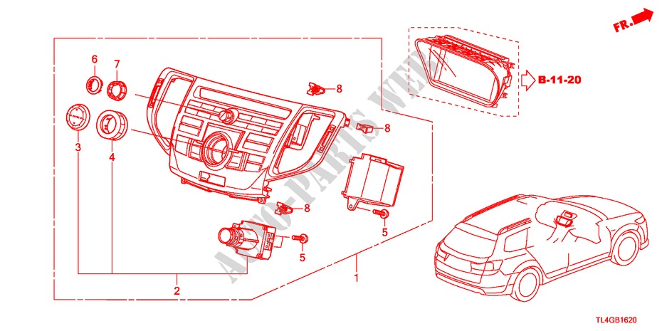 MITTLERES MODUL(NAVIGATION) für Honda ACCORD TOURER 2.2 ES-GT 5 Türen 5 gang automatikgetriebe 2012