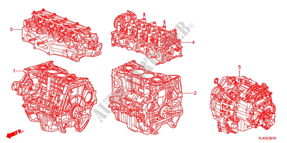 MOTOREINHEIT/GETRIEBE KOMPL. für Honda ACCORD TOURER 2.0 ES 5 Türen 6 gang-Schaltgetriebe 2012