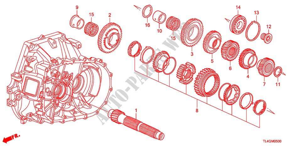 NEBENWELLE für Honda ACCORD TOURER 2.0 EXECUTIVE 5 Türen 6 gang-Schaltgetriebe 2012