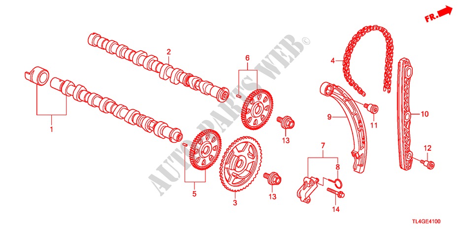 NOCKENWELLE/NOCKENWELLENKETTE(DIESEL) für Honda ACCORD TOURER 2.2 ELEGANCE 5 Türen 6 gang-Schaltgetriebe 2012