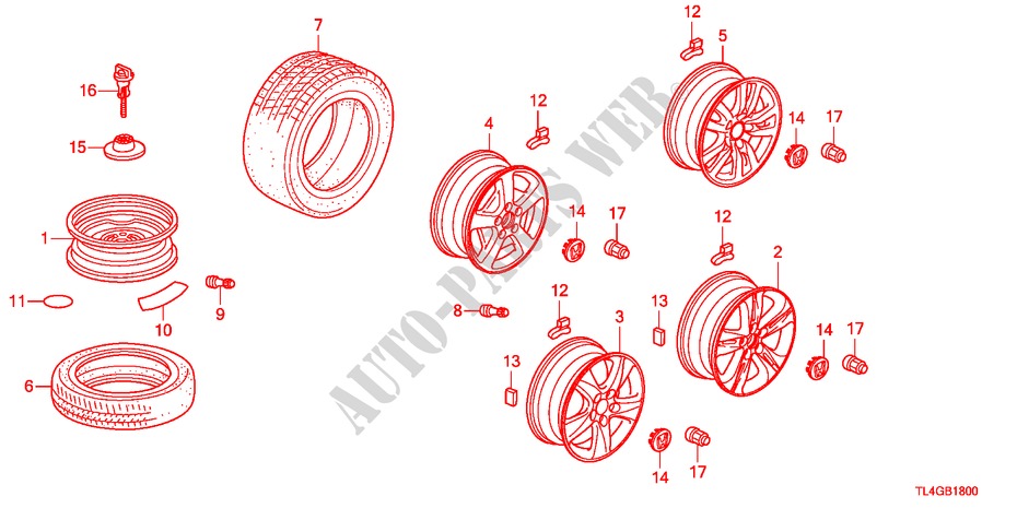 REIFEN/RADSCHEIBEN für Honda ACCORD TOURER 2.2 ES-GT 5 Türen 5 gang automatikgetriebe 2012