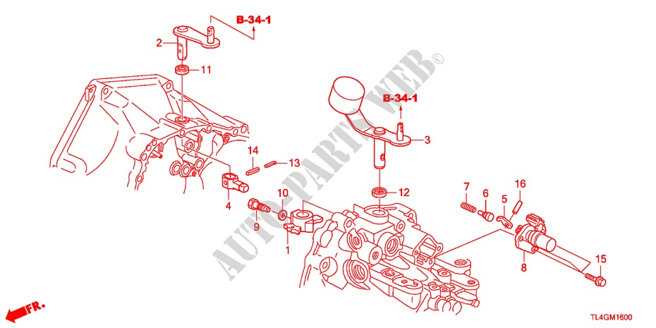 SCHALTARM/SCHALTHEBEL(DIESEL) für Honda ACCORD TOURER 2.2 TYPE S-H 5 Türen 6 gang-Schaltgetriebe 2012