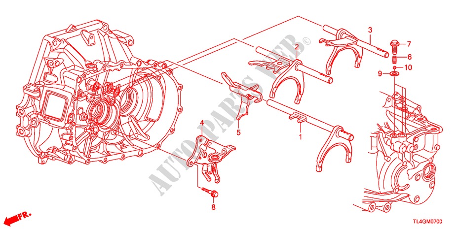 SCHALTGABEL für Honda ACCORD TOURER 2.0 ELEGANCE 5 Türen 6 gang-Schaltgetriebe 2012