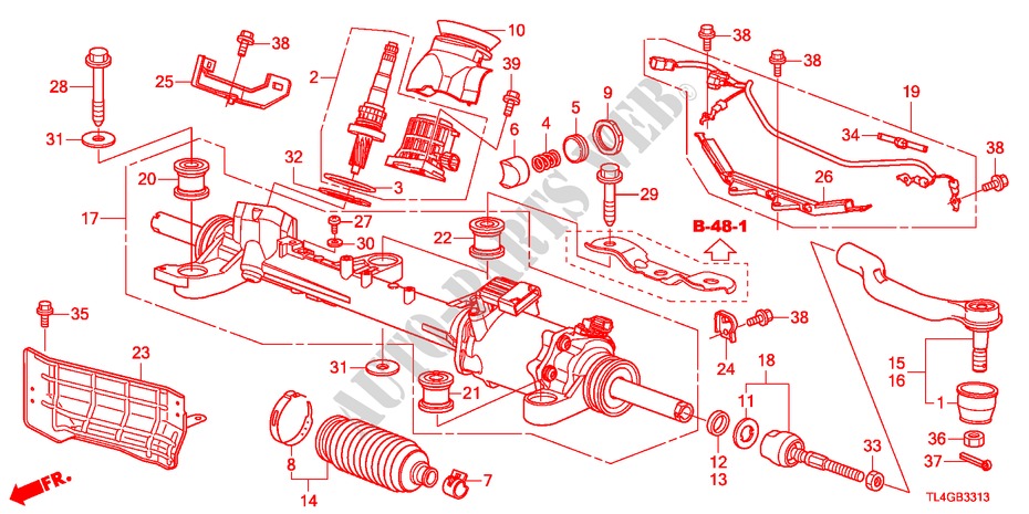 SERVOLENKGETRIEBE(EPS)(DIESEL)(RH) für Honda ACCORD TOURER 2.2 ES-GT 5 Türen 5 gang automatikgetriebe 2012