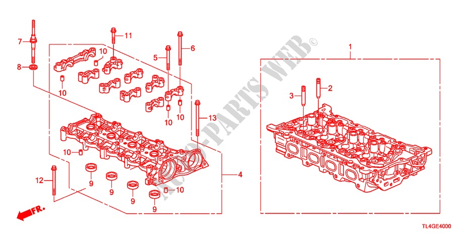 ZYLINDERKOPF(DIESEL) für Honda ACCORD TOURER 2.2 ELEGANCE 5 Türen 5 gang automatikgetriebe 2012