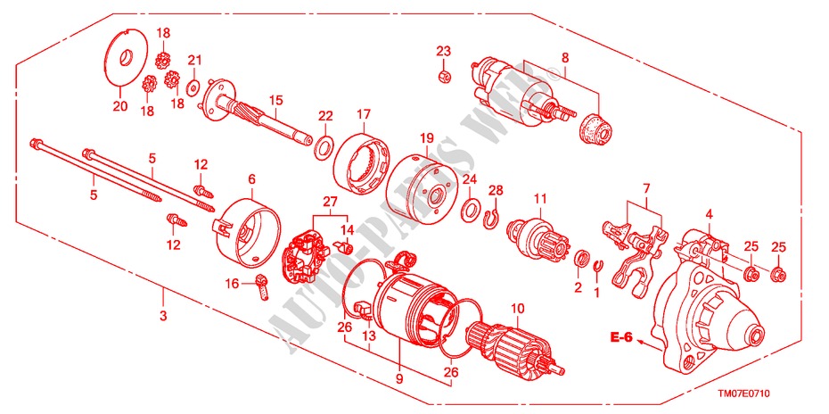 ANLASSER(DENSO)(1) für Honda CITY 1.4ES 4 Türen 5 gang automatikgetriebe 2009