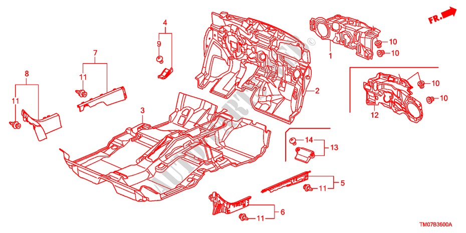 BODENMATTE für Honda CITY LX-A 4 Türen 5 gang automatikgetriebe 2011