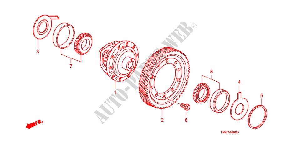 DIFFERENTIAL für Honda CITY LX-A 4 Türen 5 gang automatikgetriebe 2011