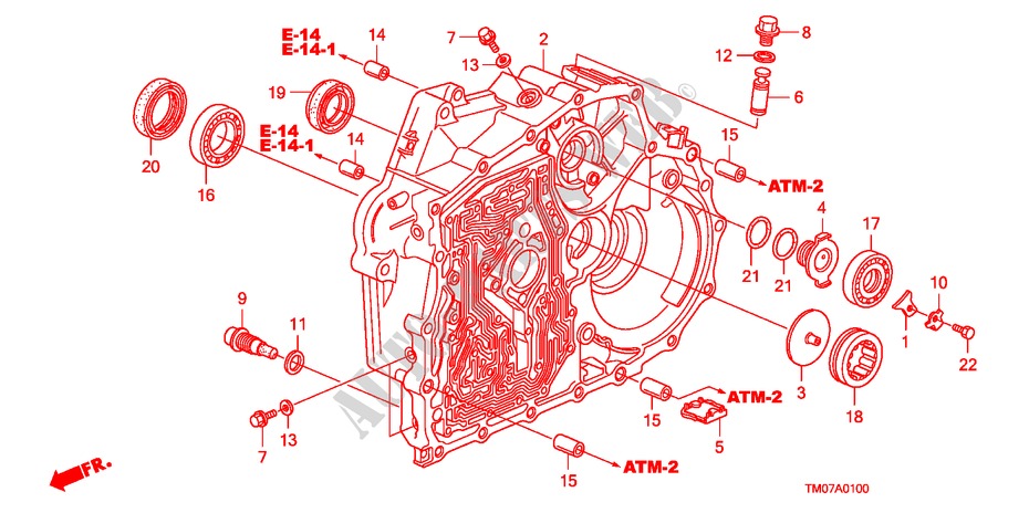 DREHMOMENTWANDLERGEHAEUSE für Honda CITY LX-A 4 Türen 5 gang automatikgetriebe 2011