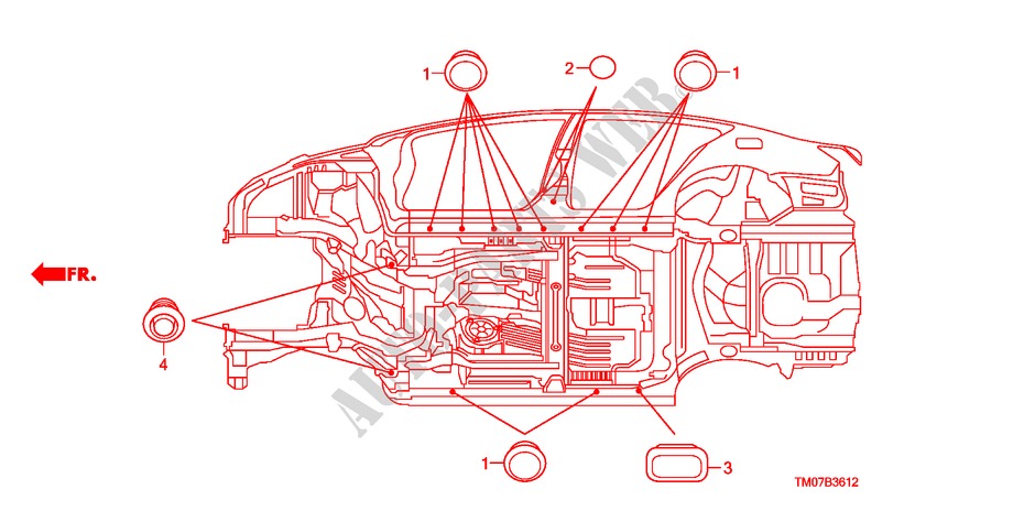 GUMMITUELLE(UNTEN) für Honda BALLADE VTI-L 4 Türen 5 gang automatikgetriebe 2011