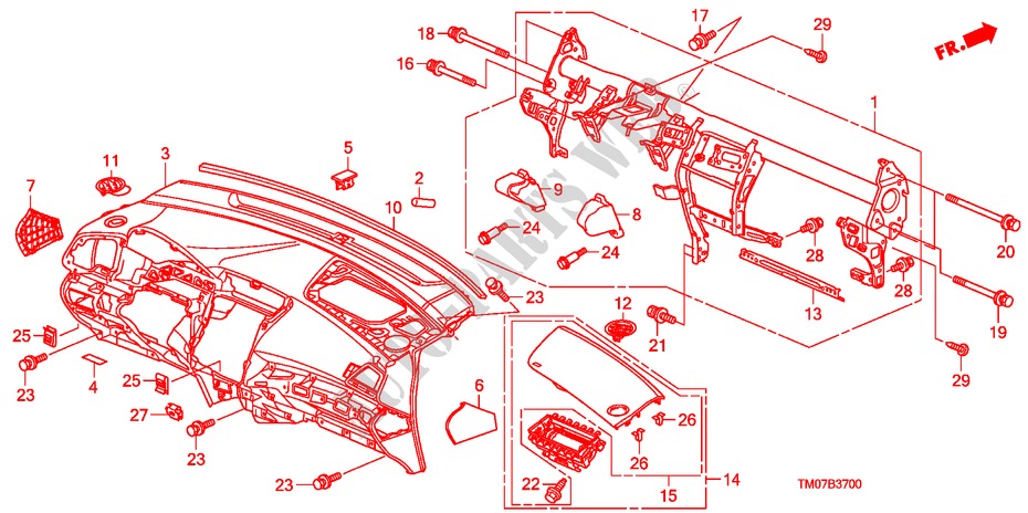 INSTRUMENTENBRETT(LH) für Honda CITY LX 4 Türen 5 gang-Schaltgetriebe 2011