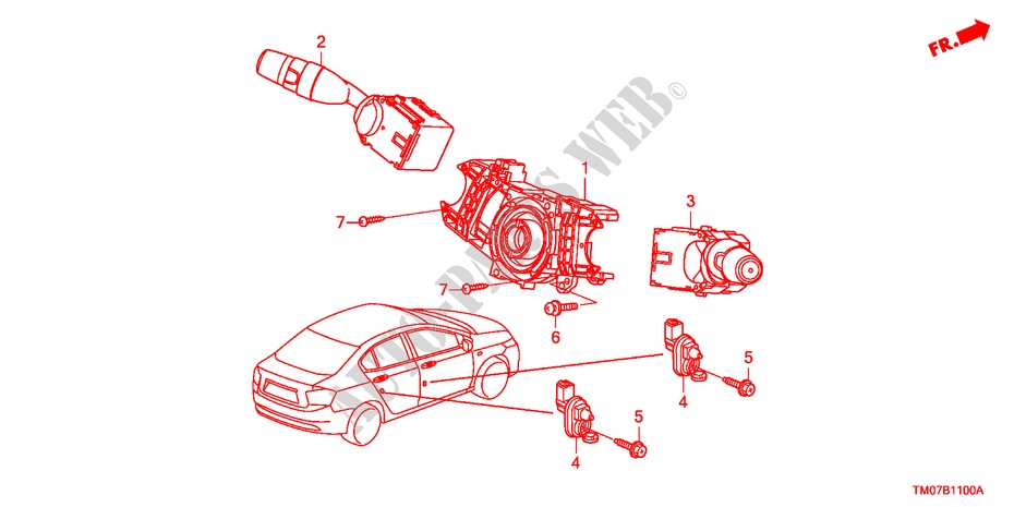 KOMBISCHALTER für Honda CITY EX-A 4 Türen 5 gang-Schaltgetriebe 2010