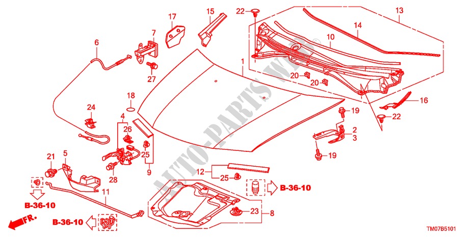 MOTORHAUBE(RH) für Honda BALLADE VTI 4 Türen 5 gang-Schaltgetriebe 2011