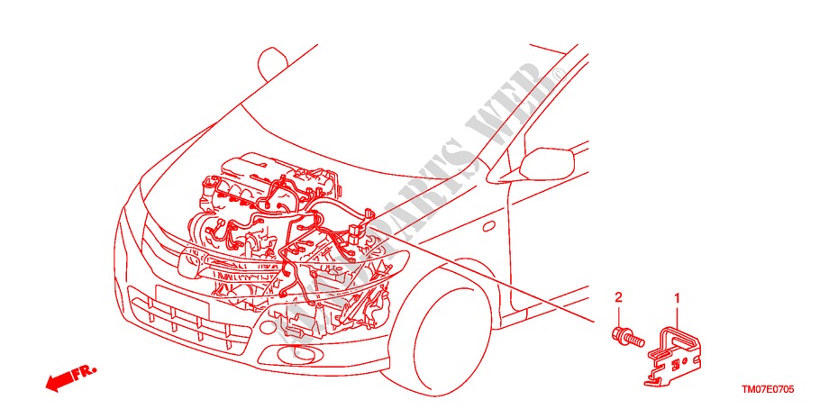 MOTORKABELBAUM, STREBE für Honda CITY LX-A 4 Türen 5 gang automatikgetriebe 2011