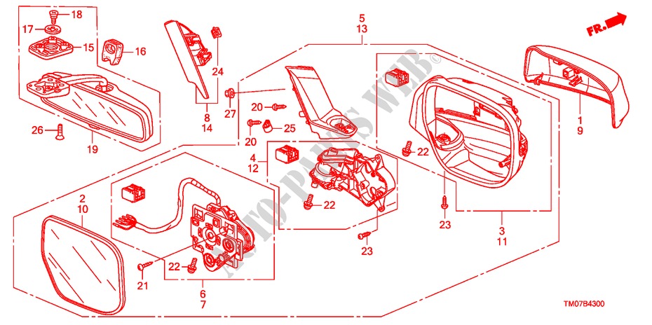 SPIEGEL(1) für Honda BALLADE VTI-L 4 Türen 5 gang automatikgetriebe 2011