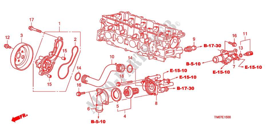 WASSERPUMPE für Honda CITY LX-A 4 Türen 5 gang-Schaltgetriebe 2011