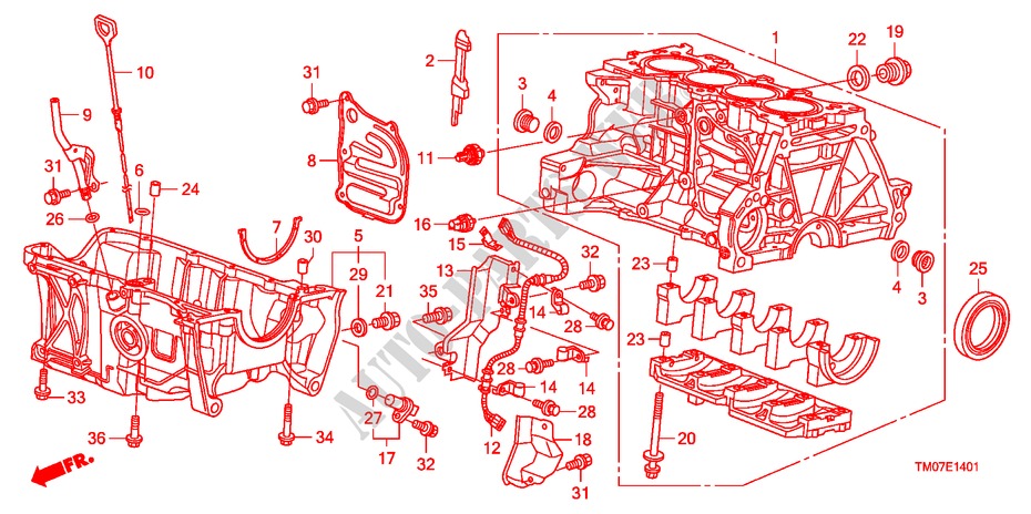 ZYLINDERBLOCK/OELWANNE(1.5L) für Honda CITY LX-A 4 Türen 5 gang automatikgetriebe 2011