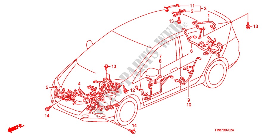 KABELBAUM(LH)(2) für Honda INSIGHT COMFORT 5 Türen vollautomatische 2011