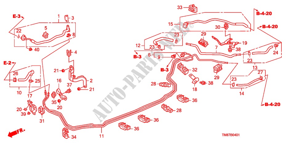 KRAFTSTOFFLEITUNG(RH) für Honda INSIGHT SE 5 Türen vollautomatische 2010