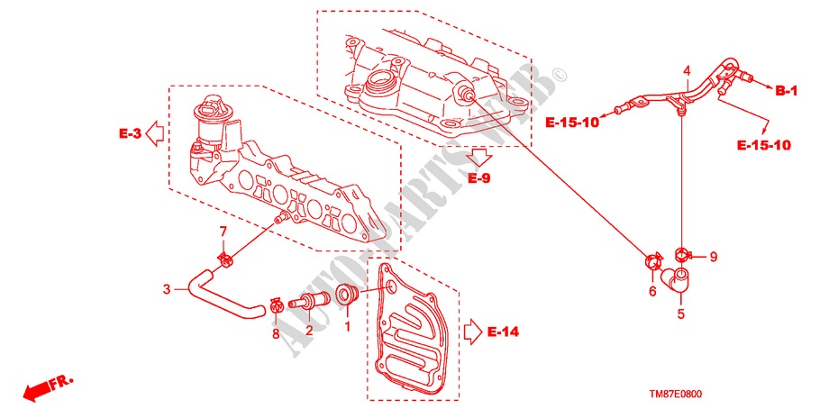 PCV ROHR für Honda INSIGHT SE 5 Türen vollautomatische 2010